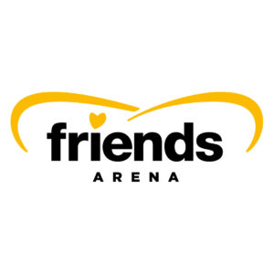 Logo for Friends Arena, Stockholm, der har Stadionløsningen monteret - kontakt Safety Solutions Denmark for yderligere info om Stadionløsningen, crowd control-systemer og køretøjsbarrierer | +45 7171 2040 | info@safetySD.dk