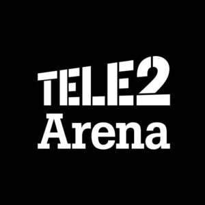 Logo for Tele2 Arena, Stockholm, der har Stadionløsningen monteret - kontakt Safety Solutions Denmark for yderligere info om Stadionløsningen, crowd control-systemer og køretøjsbarrierer | +45 7171 2040 | info@safetySD.dk